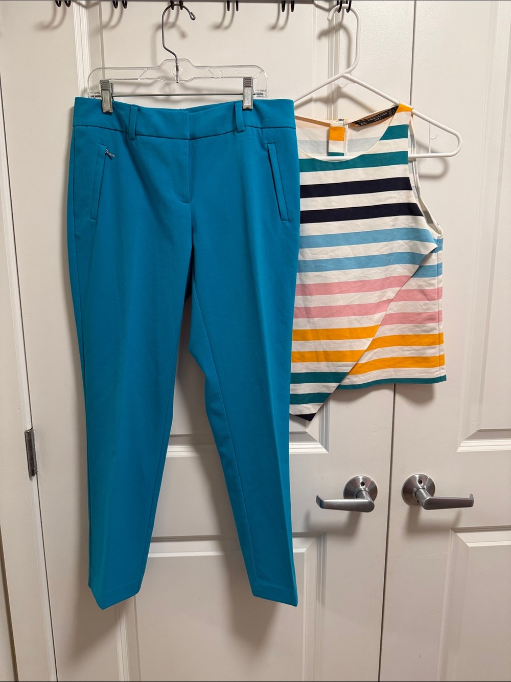 New York & Company Teal Ankle Pants